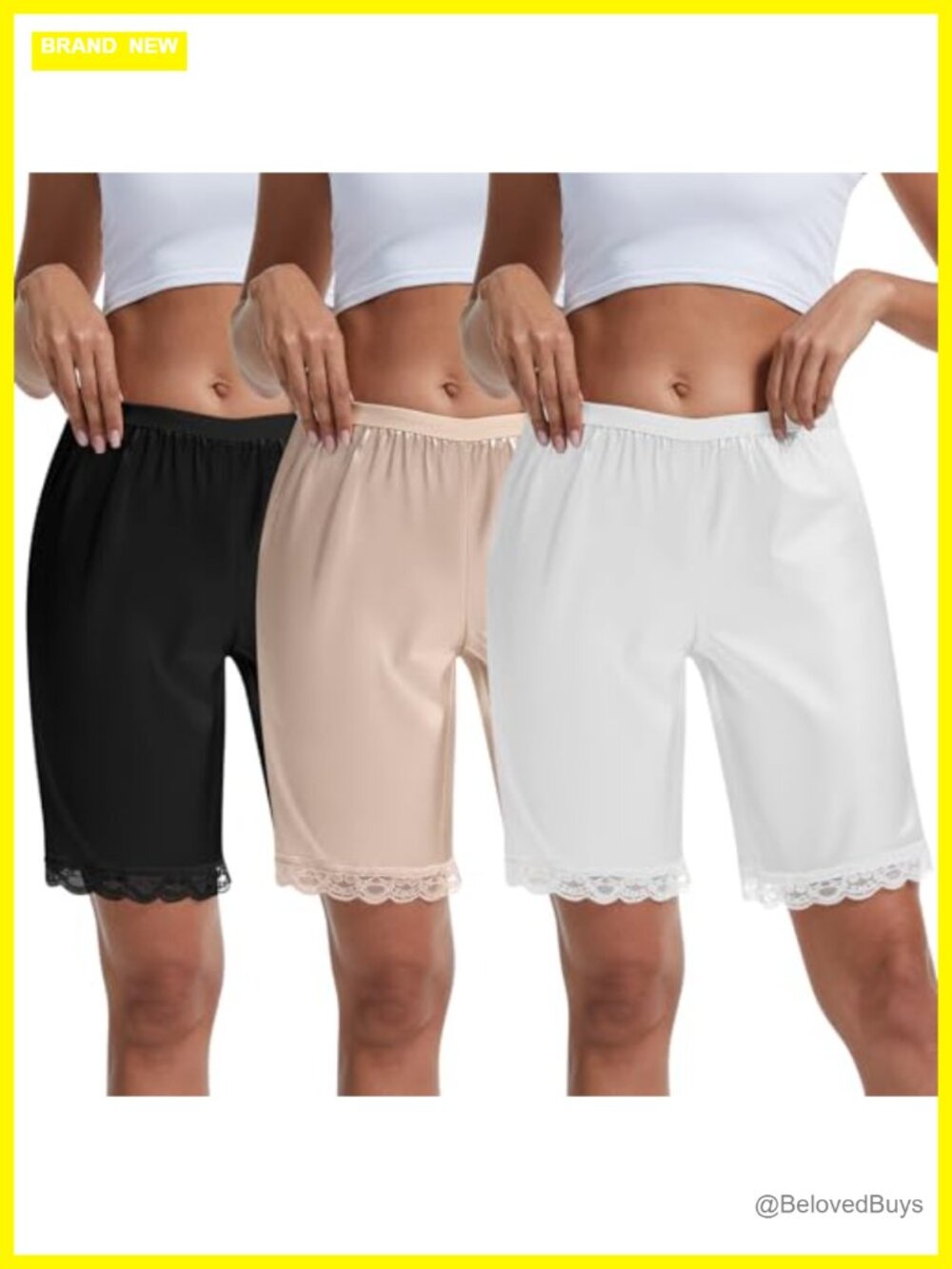 Women Slip Shorts Lace Trim Half Slip Anti Chafing Under Dress